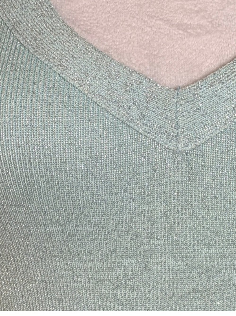 Mint Green Metallic Bandage Top XS Tank Stretch Shimmer Y2K - Picture 8 of 10